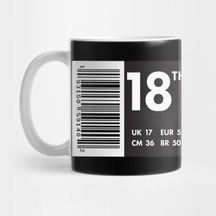 Happy Birthday 18th Sneaker Shoebox Tag - Sticker, Shirt, Mug and More! Mug